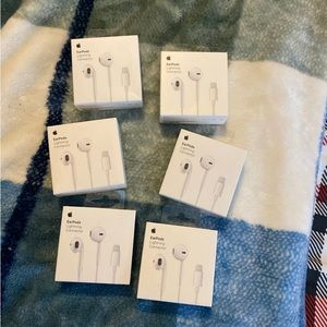 6 pair of Apple Lightening Connector EarPods